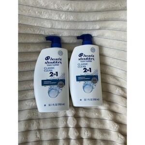 Head & Shoulders 2-in-1 Shampoo + Conditioner (Classic Clean, 32.1oz) x2